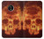 W3881 Fire Skull Hülle Schutzhülle Taschen und Leder Flip für Motorola Moto G6