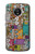 W3879 Retro Music Doodle Hülle Schutzhülle Taschen und Leder Flip für Motorola Moto G5