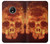 W3881 Fire Skull Hülle Schutzhülle Taschen und Leder Flip für Motorola Moto G5