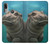 W3871 Cute Baby Hippo Hippopotamus Hülle Schutzhülle Taschen und Leder Flip für Motorola Moto E6 Plus, Moto E6s
