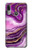 W3896 Purple Marble Gold Streaks Hülle Schutzhülle Taschen und Leder Flip für Motorola Moto E6 Plus, Moto E6s