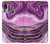 W3896 Purple Marble Gold Streaks Hülle Schutzhülle Taschen und Leder Flip für Motorola Moto E6 Plus, Moto E6s