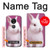 W3870 Cute Baby Bunny Hülle Schutzhülle Taschen und Leder Flip für Motorola Moto E5 Plus