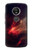 W3897 Red Nebula Space Hülle Schutzhülle Taschen und Leder Flip für Motorola Moto E5 Plus