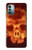 W3881 Fire Skull Hülle Schutzhülle Taschen und Leder Flip für Nokia G11, G21