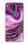 W3896 Purple Marble Gold Streaks Hülle Schutzhülle Taschen und Leder Flip für Nokia 2.4
