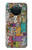 W3879 Retro Music Doodle Hülle Schutzhülle Taschen und Leder Flip für Nokia X10