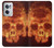 W3881 Fire Skull Hülle Schutzhülle Taschen und Leder Flip für OnePlus Nord CE 2 5G