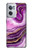 W3896 Purple Marble Gold Streaks Hülle Schutzhülle Taschen und Leder Flip für OnePlus Nord CE 2 5G