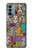 W3879 Retro Music Doodle Hülle Schutzhülle Taschen und Leder Flip für OnePlus Nord N200 5G