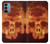 W3881 Fire Skull Hülle Schutzhülle Taschen und Leder Flip für OnePlus Nord N200 5G