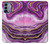 W3896 Purple Marble Gold Streaks Hülle Schutzhülle Taschen und Leder Flip für OnePlus Nord N200 5G
