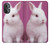 W3870 Cute Baby Bunny Hülle Schutzhülle Taschen und Leder Flip für OnePlus Nord N20 5G