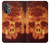 W3881 Fire Skull Hülle Schutzhülle Taschen und Leder Flip für OnePlus Nord N20 5G