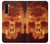 W3881 Fire Skull Hülle Schutzhülle Taschen und Leder Flip für OnePlus Nord