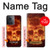 W3881 Fire Skull Hülle Schutzhülle Taschen und Leder Flip für OnePlus 10R