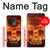 W3881 Fire Skull Hülle Schutzhülle Taschen und Leder Flip für OnePlus 10 Pro