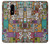 W3879 Retro Music Doodle Hülle Schutzhülle Taschen und Leder Flip für OnePlus 6