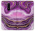 W3896 Purple Marble Gold Streaks Hülle Schutzhülle Taschen und Leder Flip für OnePlus 6