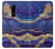 W3906 Navy Blue Purple Marble Hülle Schutzhülle Taschen und Leder Flip für OnePlus 6