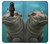 W3871 Cute Baby Hippo Hippopotamus Hülle Schutzhülle Taschen und Leder Flip für Sony Xperia Pro-I