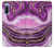 W3896 Purple Marble Gold Streaks Hülle Schutzhülle Taschen und Leder Flip für Sony Xperia 10 III Lite