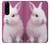 W3870 Cute Baby Bunny Hülle Schutzhülle Taschen und Leder Flip für Sony Xperia 5 III