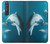 W3878 Dolphin Hülle Schutzhülle Taschen und Leder Flip für Sony Xperia 1 III