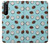 W3860 Coconut Dot Pattern Hülle Schutzhülle Taschen und Leder Flip für Sony Xperia 1 II