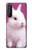 W3870 Cute Baby Bunny Hülle Schutzhülle Taschen und Leder Flip für Sony Xperia 1 II