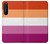 W3887 Lesbian Pride Flag Hülle Schutzhülle Taschen und Leder Flip für Sony Xperia 1 II