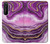 W3896 Purple Marble Gold Streaks Hülle Schutzhülle Taschen und Leder Flip für Sony Xperia 1 II