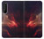 W3897 Red Nebula Space Hülle Schutzhülle Taschen und Leder Flip für Sony Xperia 1 II