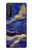 W3906 Navy Blue Purple Marble Hülle Schutzhülle Taschen und Leder Flip für Sony Xperia 1 II