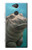 W3871 Cute Baby Hippo Hippopotamus Hülle Schutzhülle Taschen und Leder Flip für Sony Xperia XA2