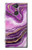 W3896 Purple Marble Gold Streaks Hülle Schutzhülle Taschen und Leder Flip für Sony Xperia XA2