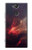 W3897 Red Nebula Space Hülle Schutzhülle Taschen und Leder Flip für Sony Xperia XA2