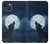 W3693 Grim White Wolf Full Moon Hülle Schutzhülle Taschen und Leder Flip für iPhone 14