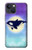 W3807 Killer Whale Orca Moon Pastel Fantasy Hülle Schutzhülle Taschen und Leder Flip für iPhone 14