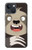 W3855 Sloth Face Cartoon Hülle Schutzhülle Taschen und Leder Flip für iPhone 14