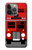 W2058 England British Double Decker Bus Hülle Schutzhülle Taschen und Leder Flip für iPhone 14 Pro