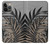 W3692 Gray Black Palm Leaves Hülle Schutzhülle Taschen und Leder Flip für iPhone 14 Pro