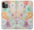 W3705 Pastel Floral Flower Hülle Schutzhülle Taschen und Leder Flip für iPhone 14 Pro