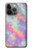 W3706 Pastel Rainbow Galaxy Pink Sky Hülle Schutzhülle Taschen und Leder Flip für iPhone 14 Pro
