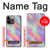 W3706 Pastel Rainbow Galaxy Pink Sky Hülle Schutzhülle Taschen und Leder Flip für iPhone 14 Pro