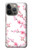 W3707 Pink Cherry Blossom Spring Flower Hülle Schutzhülle Taschen und Leder Flip für iPhone 14 Pro