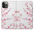 W3707 Pink Cherry Blossom Spring Flower Hülle Schutzhülle Taschen und Leder Flip für iPhone 14 Pro