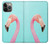 W3708 Pink Flamingo Hülle Schutzhülle Taschen und Leder Flip für iPhone 14 Pro