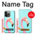 W3708 Pink Flamingo Hülle Schutzhülle Taschen und Leder Flip für iPhone 14 Pro