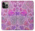 W3710 Pink Love Heart Hülle Schutzhülle Taschen und Leder Flip für iPhone 14 Pro